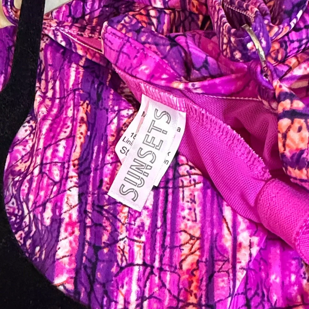 Vibrant Pink and Purple Women's Swimsuit - Picture 2 of 2